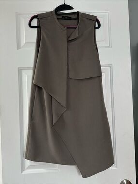 Club Monaco Sleeveless Asymmetric Dress - Taupe